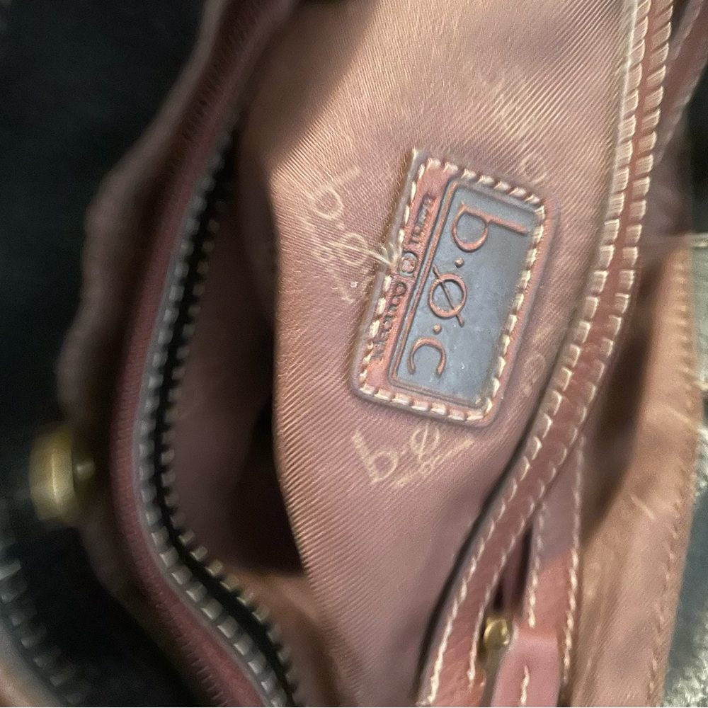 boc Two-Tone Leather Shoulder Bag in Black, Taupe & Brown - Picture 7 of 9